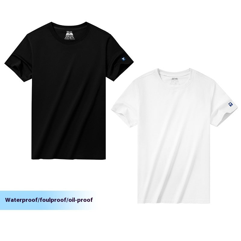 Xinjiang Cotton Solid Color Antifouling T-shirt Men
