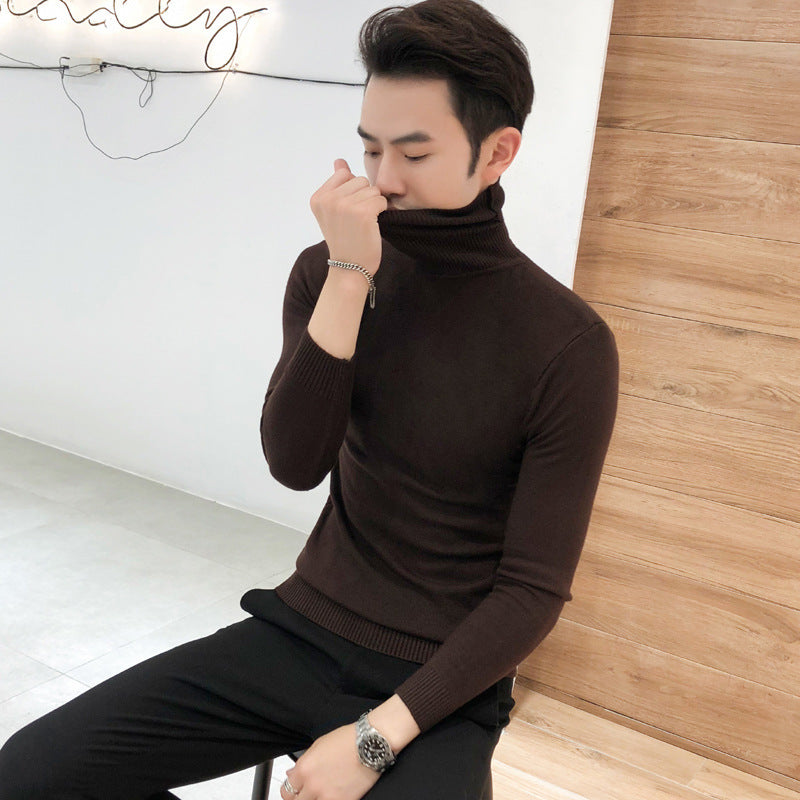 Men's Fall Fashion Slim Solid Color Turtleneck Sweater