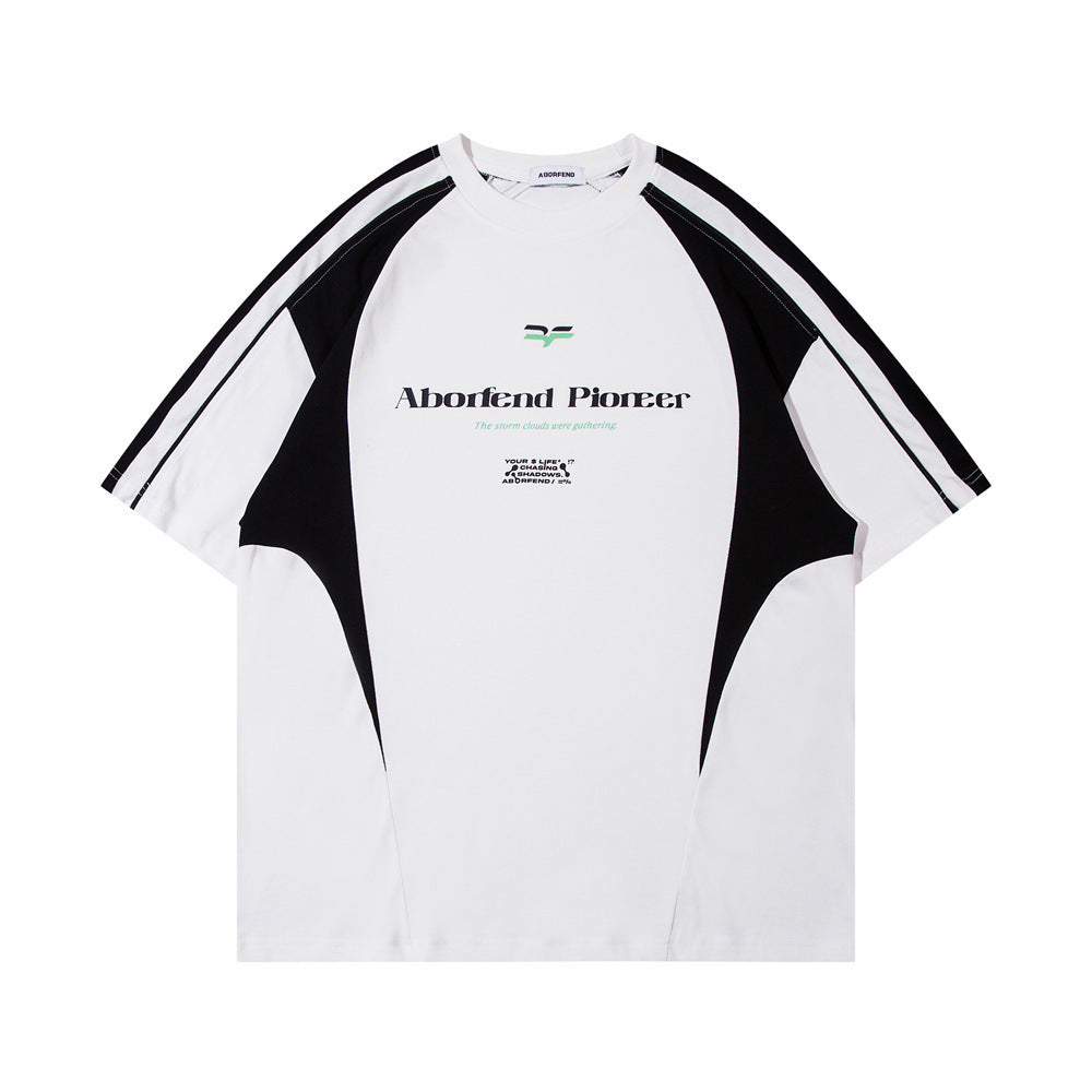 Contrast Color Sports Short-sleeved T-shirt Men