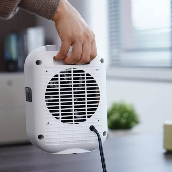 VEVOR Portable Electric Space Heater With Thermostat, 1000W 1500W 2-Level Adjustable Quiet Ceramic Heater Fan, 9 In Tip-Over Shutdown Flame-Retardant PP Small Heaters For Office Room Desk Indoor Use B