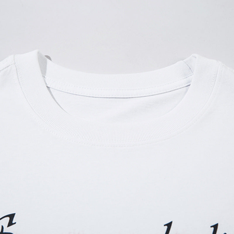 Butterfly And Letters T-shirt Loose Summer Men
