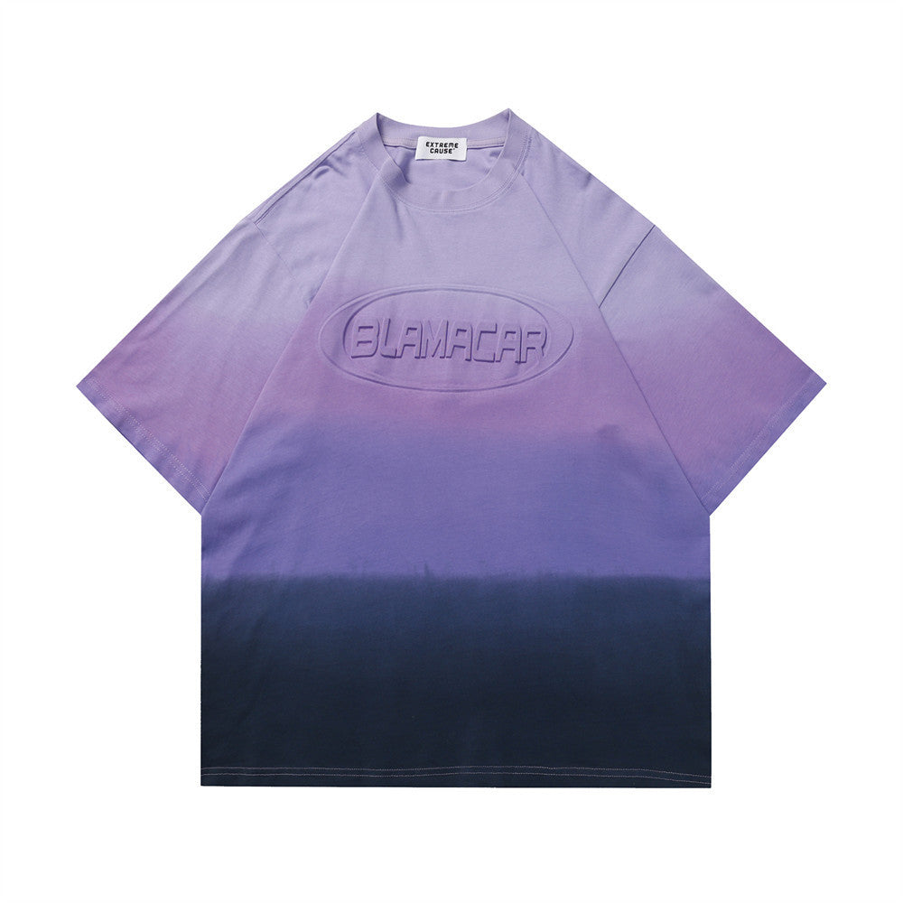Dyed Gradient Short-sleeved T-shirt Men