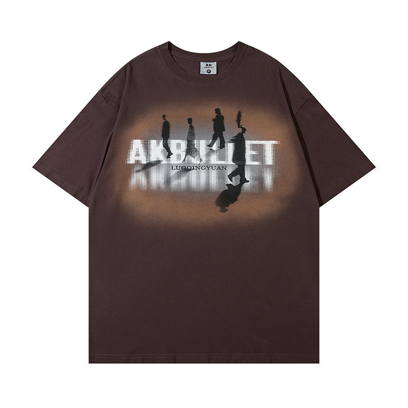 Dark Depressed Short-sleeved T-shirt For Men