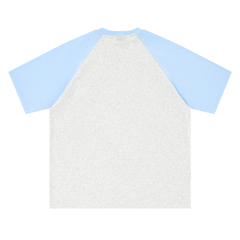 Contrast Stitching Short Sleeves T-shirt Men