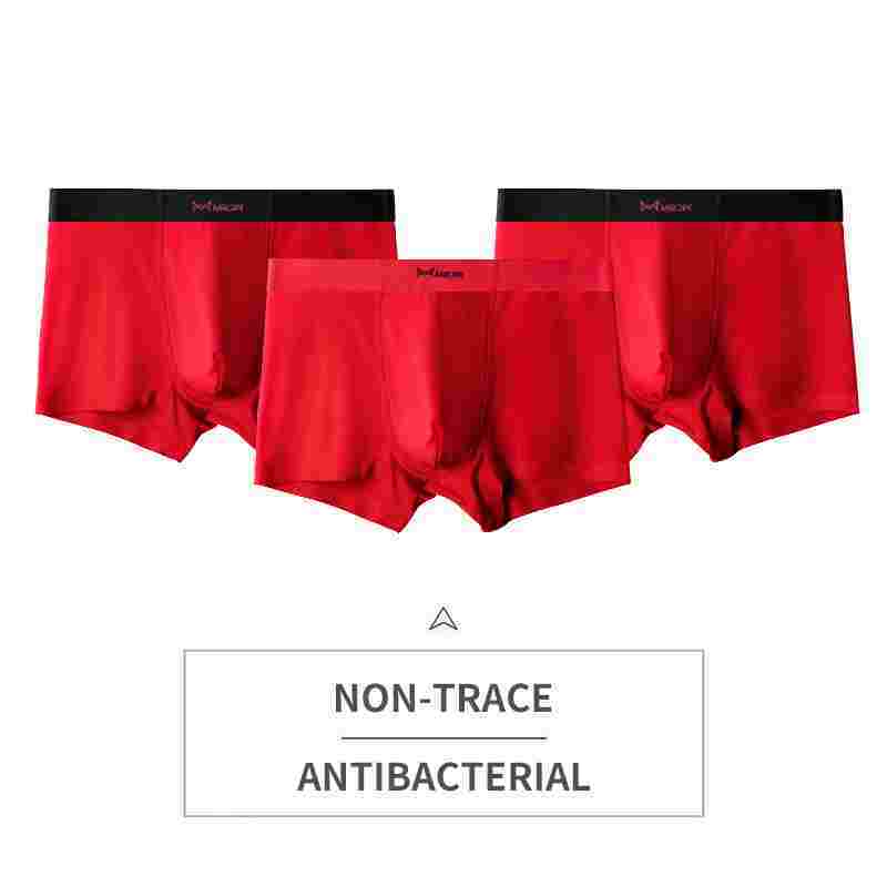 Men's Antibacterial Traceless Boxer Pants Red Model Pant Top