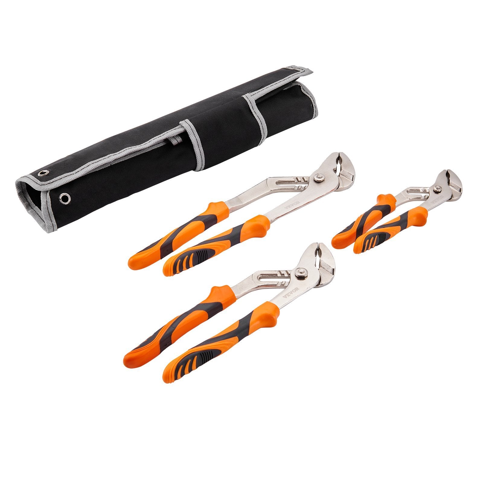 VEVOR 3-Piece Groove Joint Pliers Set, Heat-Treated High Carbon Steel WaterPump Pliers, Button Quick Adjustable Pliers For Home Repair, Gripping, Nuts, Bolts, Pipes, Fittings