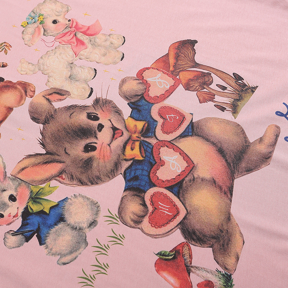Animal Cartoon Printed T-shirt Short Sleeve Men