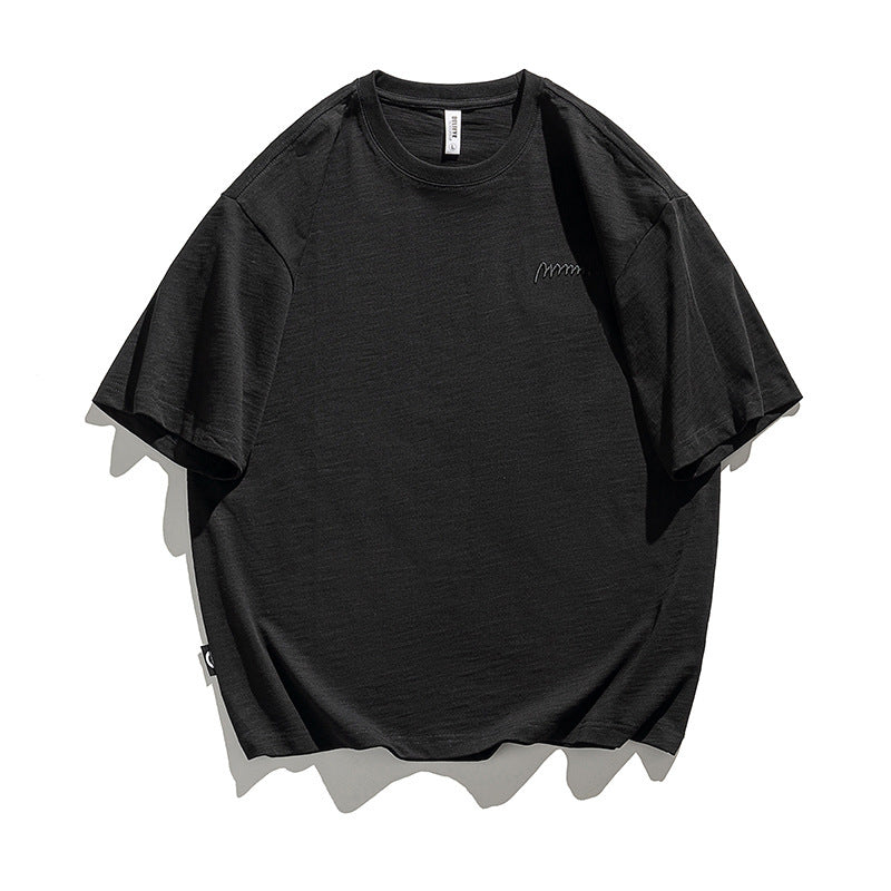 Simple Embroidered Cotton T-shirt For Men