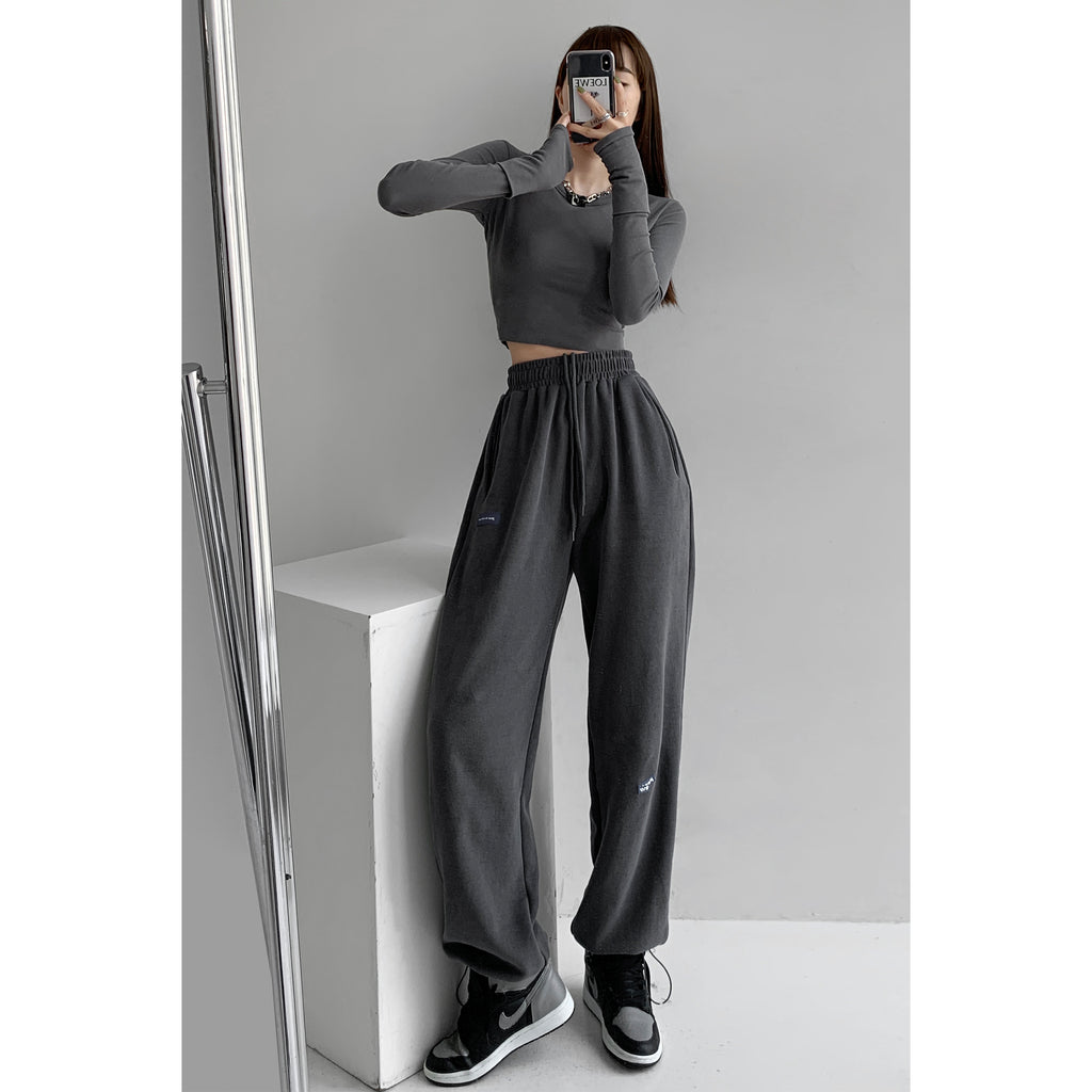 Thin Drawstring Sports High Waist Casual Pant