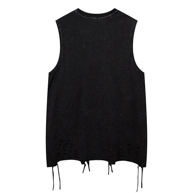 Butterfly Ripped Sleeveless T-shirt For Men