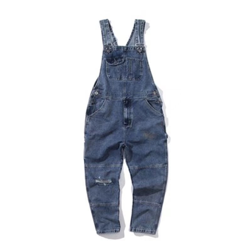 Fashion Men's Straight Cargo Suspender Jumpsuit