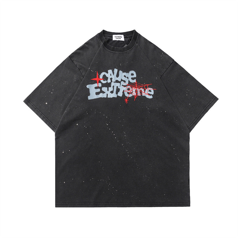 Fashion Letter Print Short-sleeve T-shirt Men