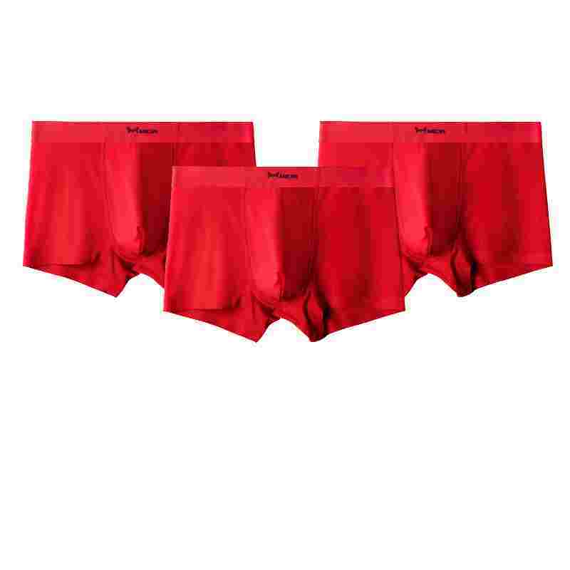 Men's Antibacterial Traceless Boxer Pants Red Model Pant Top
