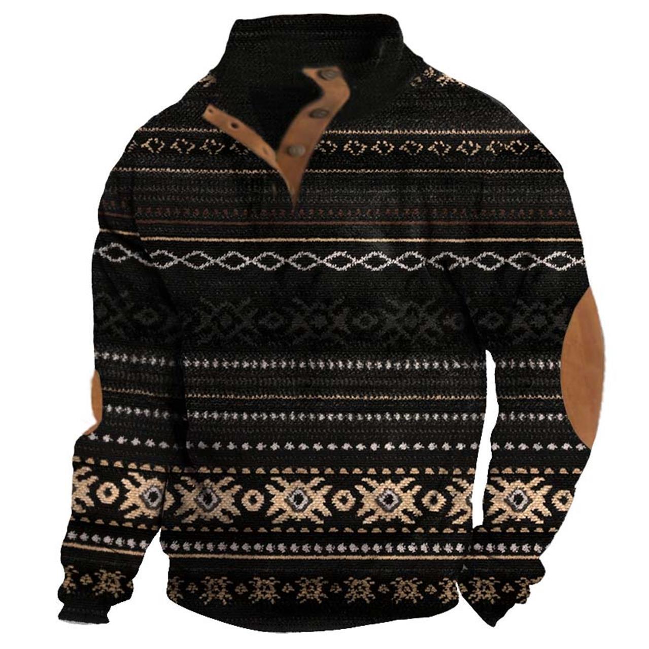 Autumn Outdoor 3D Digital Printing Stand Collar Men's Clothing Casual Sweatshirt