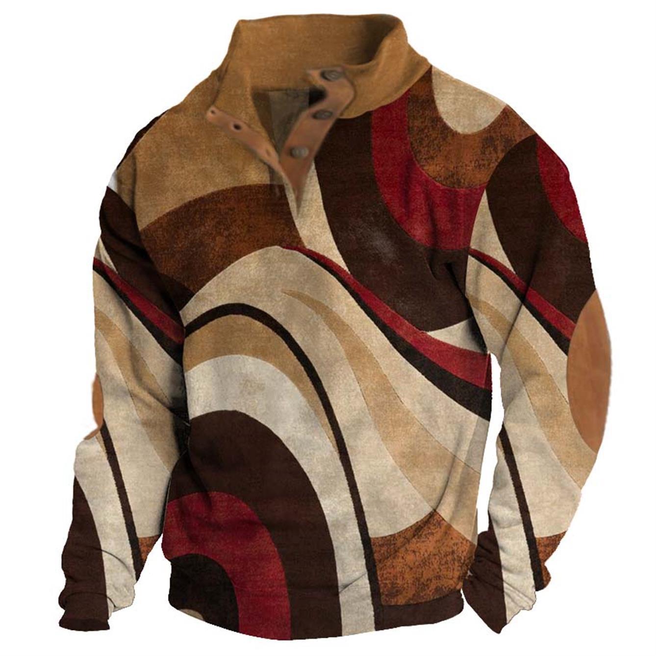 Autumn Outdoor 3D Digital Printing Stand Collar Men's Clothing Casual Sweatshirt