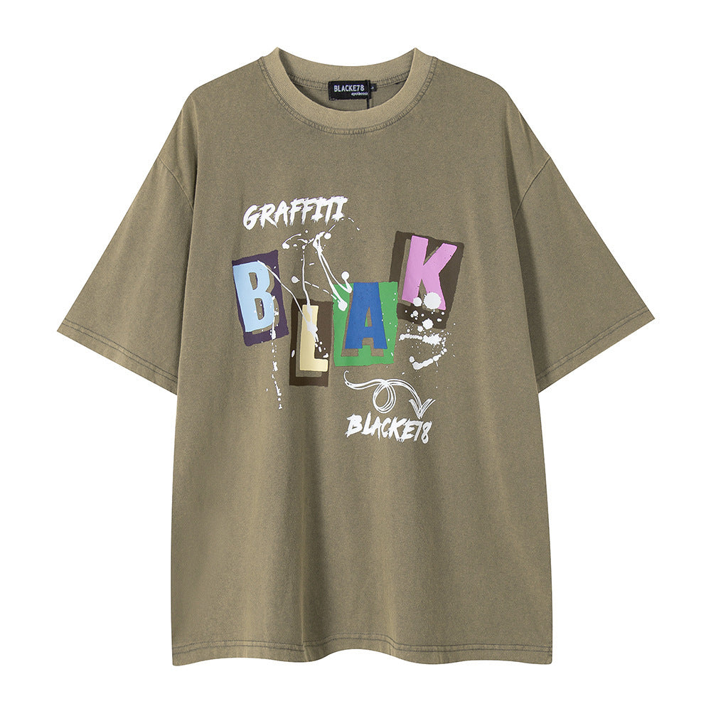 Printed Washed And Worn T-shirt For Men