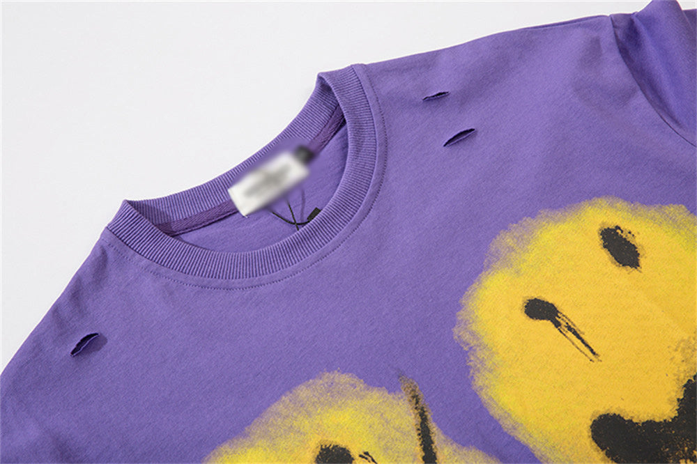 Ripped Half Sleeve T-shirt Top Men
