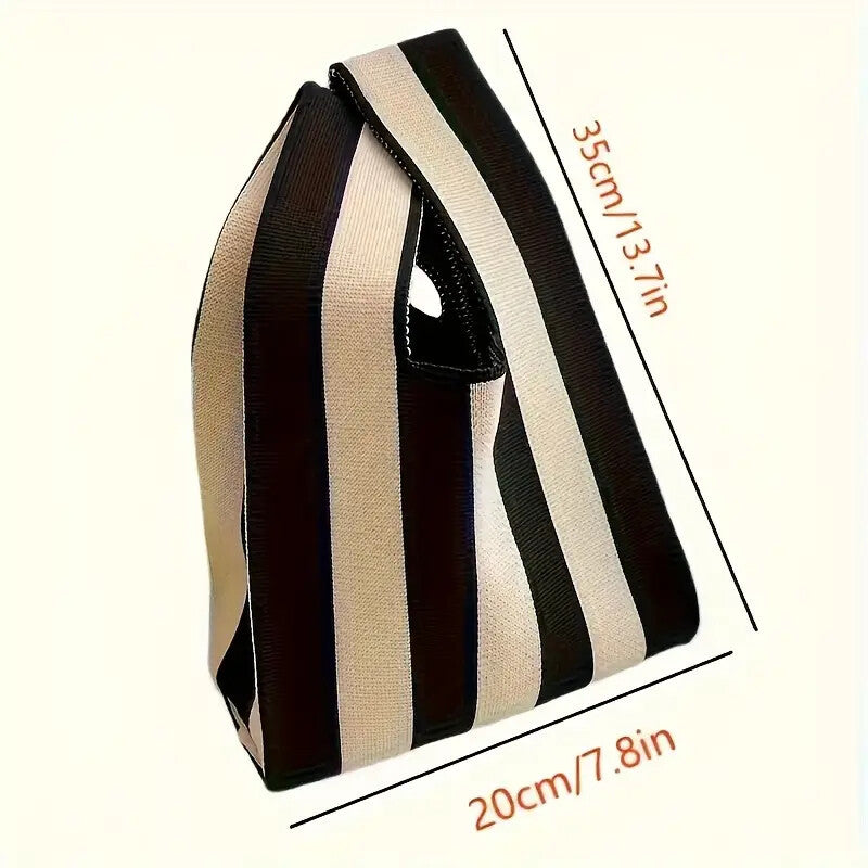 Handbag Women's Knitted Wool Bucket Bag  Versatile Handbag Casual Tote Bag Box Rice Bag