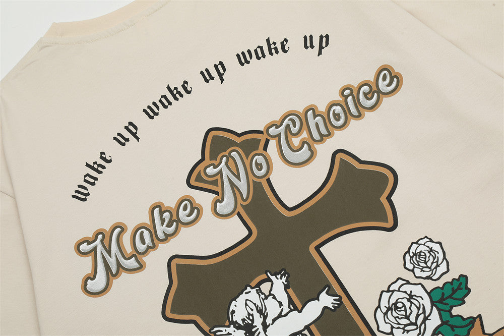 Cross Printed Cotton T-shirt For Men