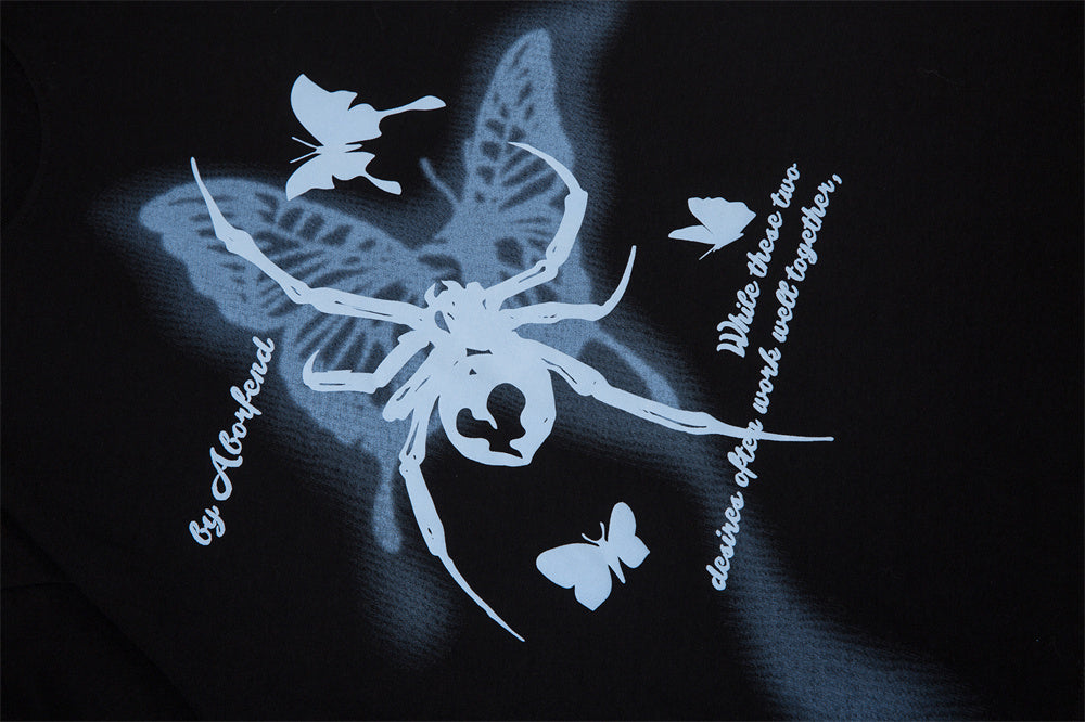 Butterfly Spider Print T-shirt For Men