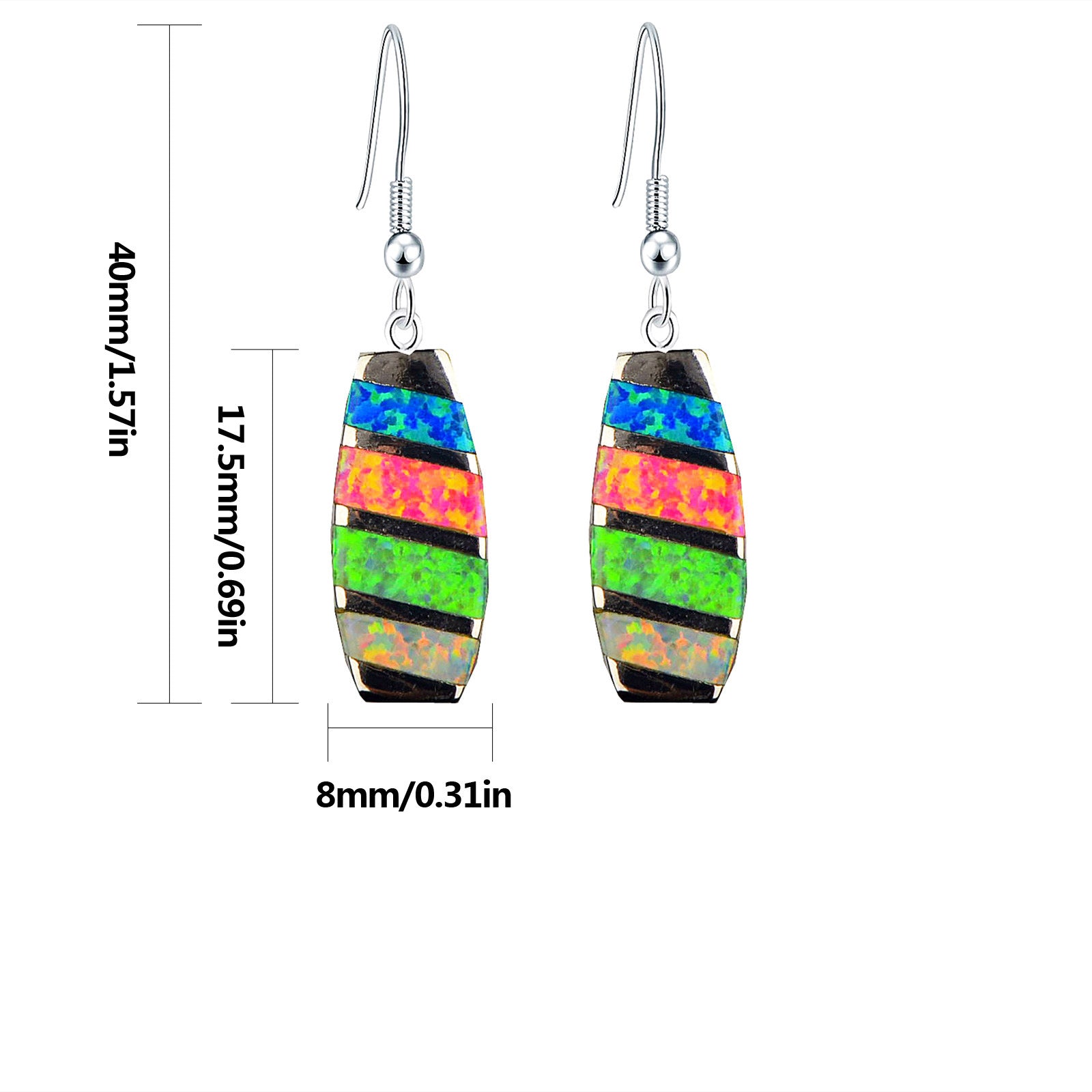 Simple Casual Color Women's Rectangular Earrings