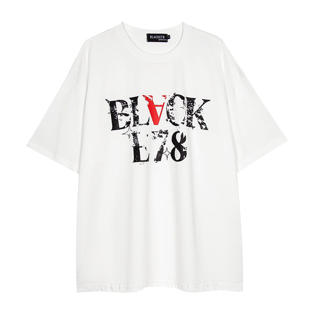 Fashion Letter Print Casual T-shirt Men