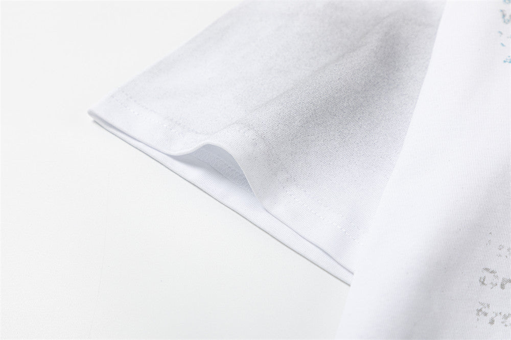 Fashion Inkjet Letter Cotton T-shirt Men