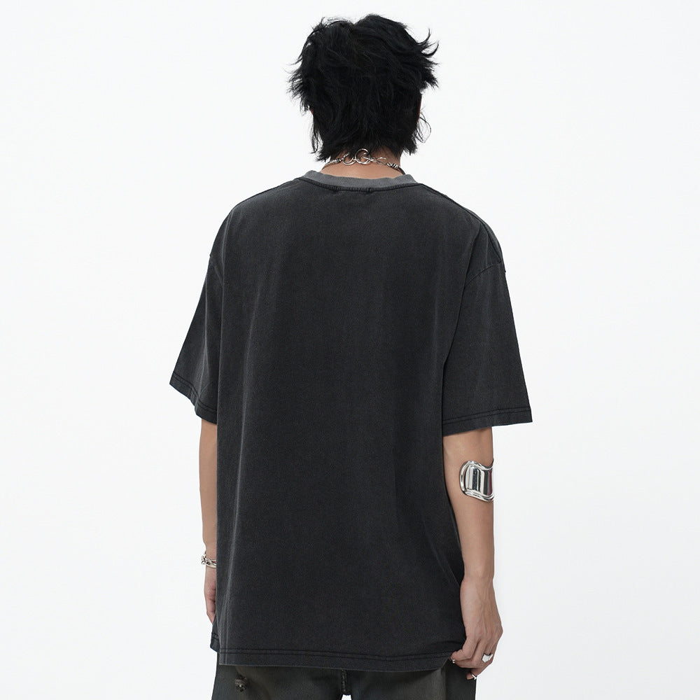 Printed Washed And Worn T-shirt For Men