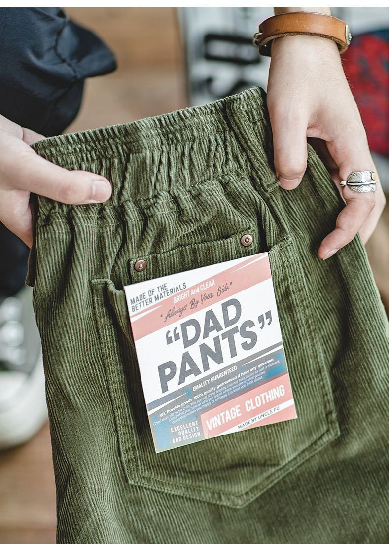Maden Vintage Brown Corduroy Pants Men Solid Harajuku Straight  Pant Cargo Retro Casual Streetwear Trouser Safari  Bottoms