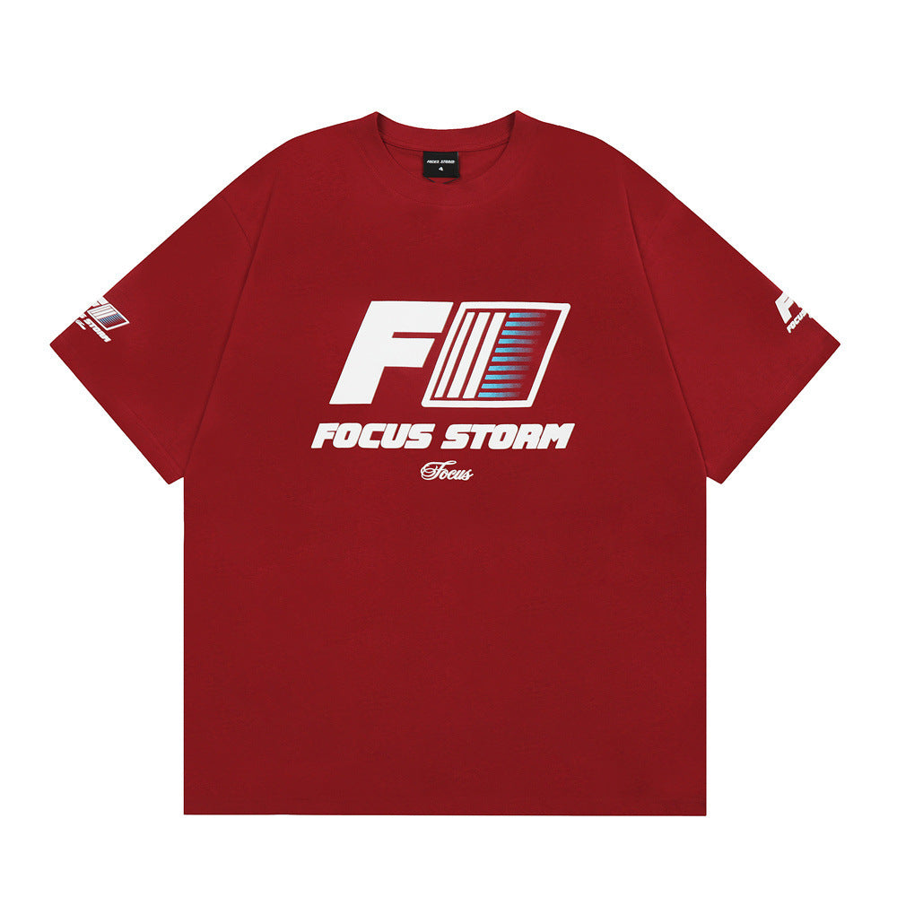 Letter Print Short-sleeve T-shirt Loose Men