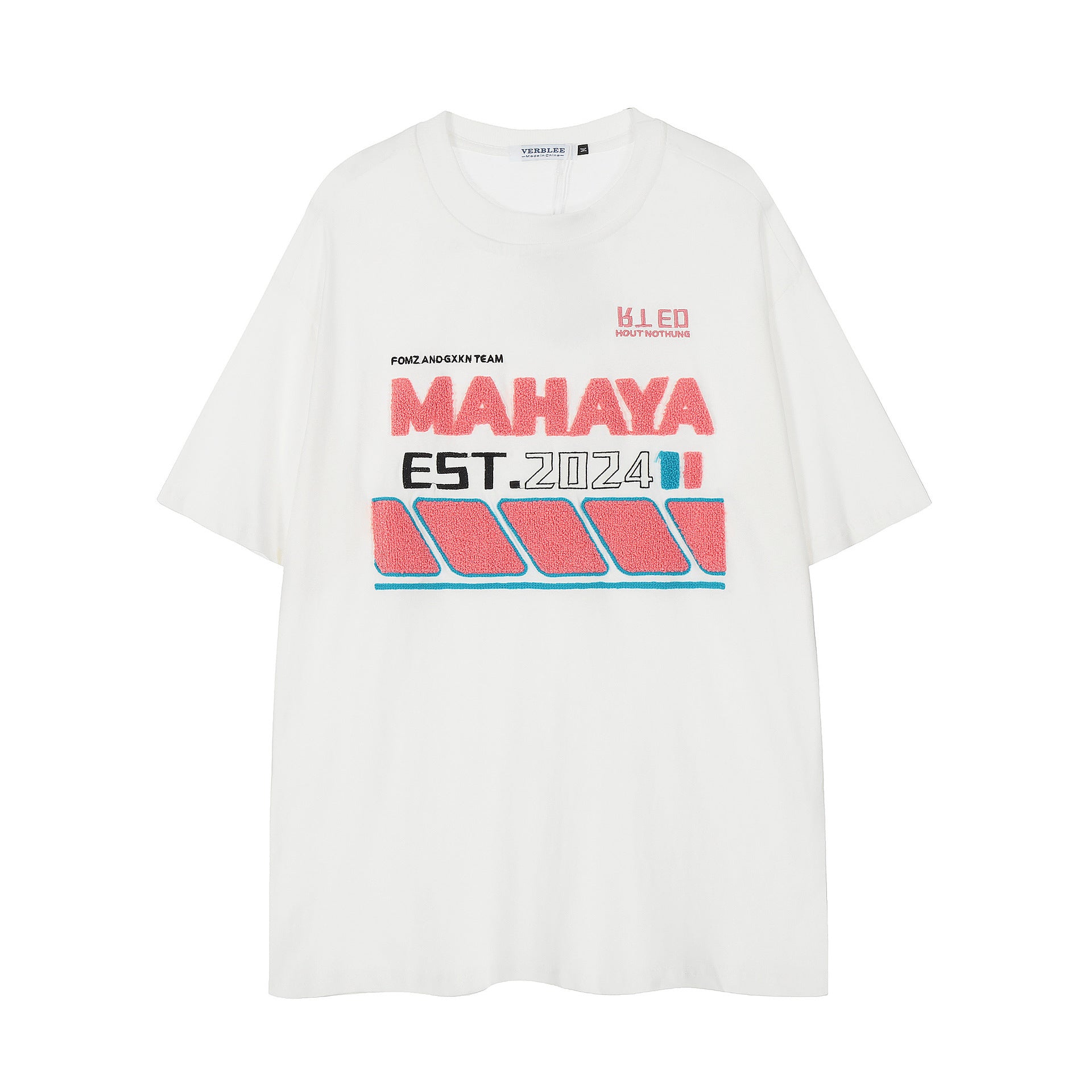 Embroidered Letter Loose T-shirt For Men