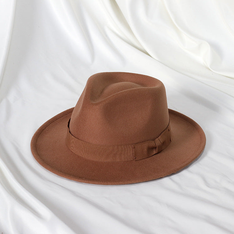 Bowknot Top Hat Love Hat Head Felt Cap Small Curling Men's Top Hat Retro Jazz Hat