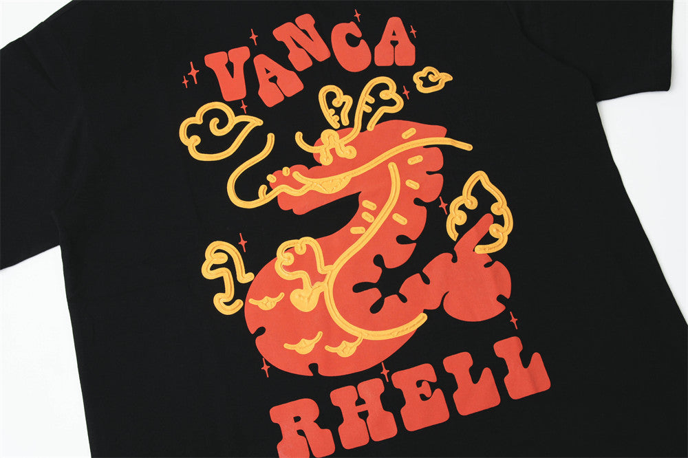 Fashion Zodiac Dragon Printed T-shirt Men