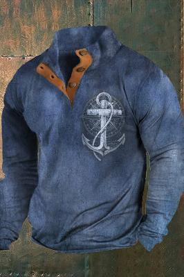 Autumn Outdoor 3D Digital Printing Stand Collar Men's Clothing Casual Sweatshirt