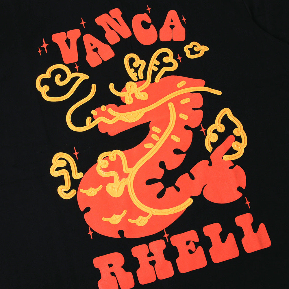 Fashion Zodiac Dragon Printed T-shirt Men