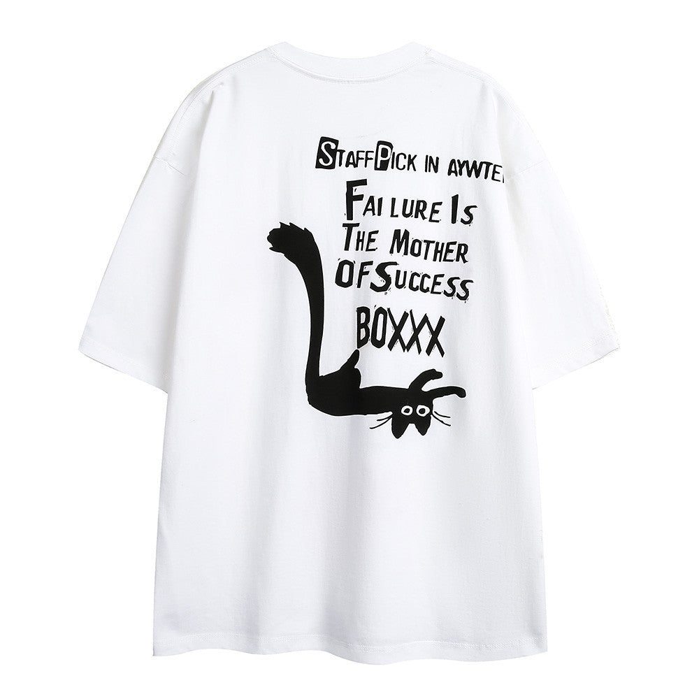 Letter Print Loose Casual T-shirt Men