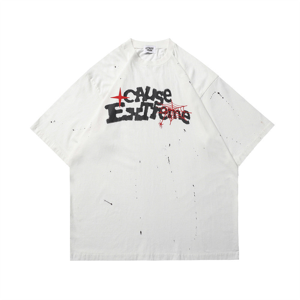 Fashion Letter Print Short-sleeve T-shirt Men