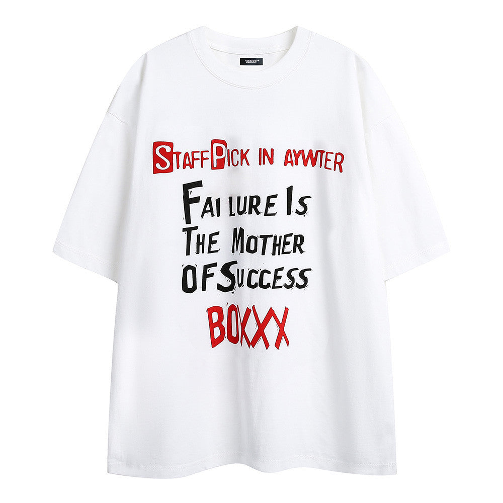 Letter Print Loose Casual T-shirt Men