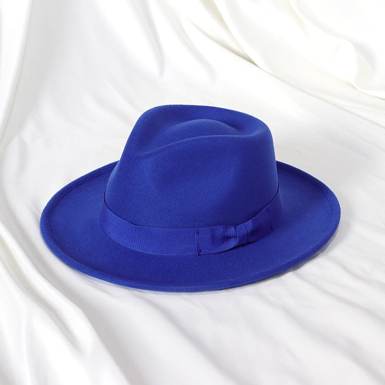 Bowknot Top Hat Love Hat Head Felt Cap Small Curling Men's Top Hat Retro Jazz Hat