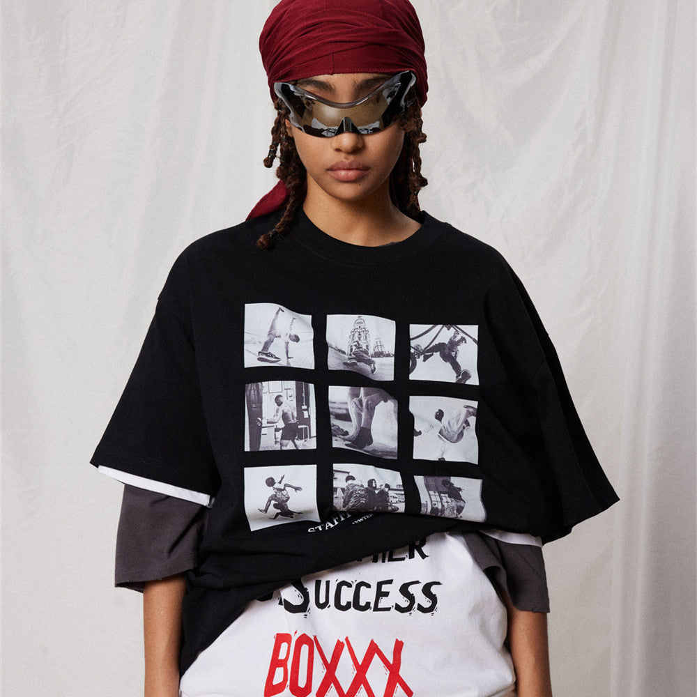 Printed Jiugongge Short-sleeved T-shirt For Men