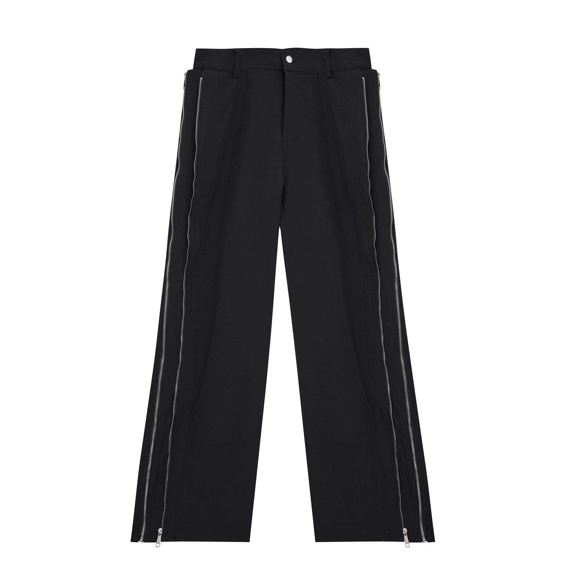 Niche Deconstruction Double Layer Zipper Design Casual West Tight Pant