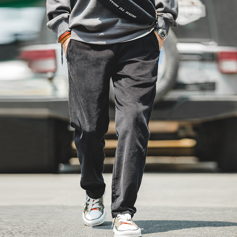 Maden Vintage Brown Corduroy Pants Men Solid Harajuku Straight  Pant Cargo Retro Casual Streetwear Trouser Safari  Bottoms
