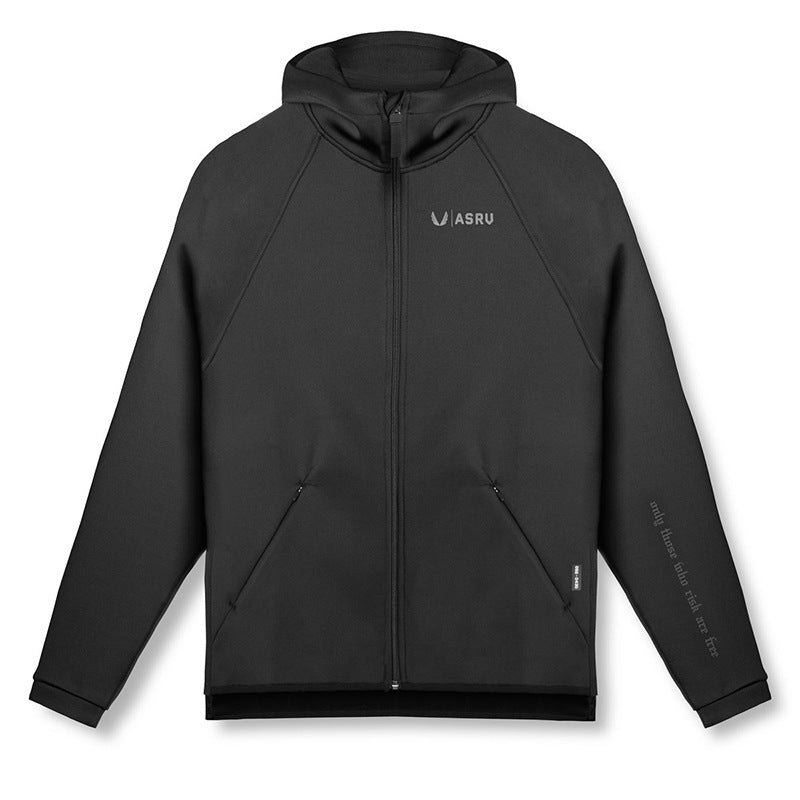 Men's Loose Large Solid Color Printed Hoodie