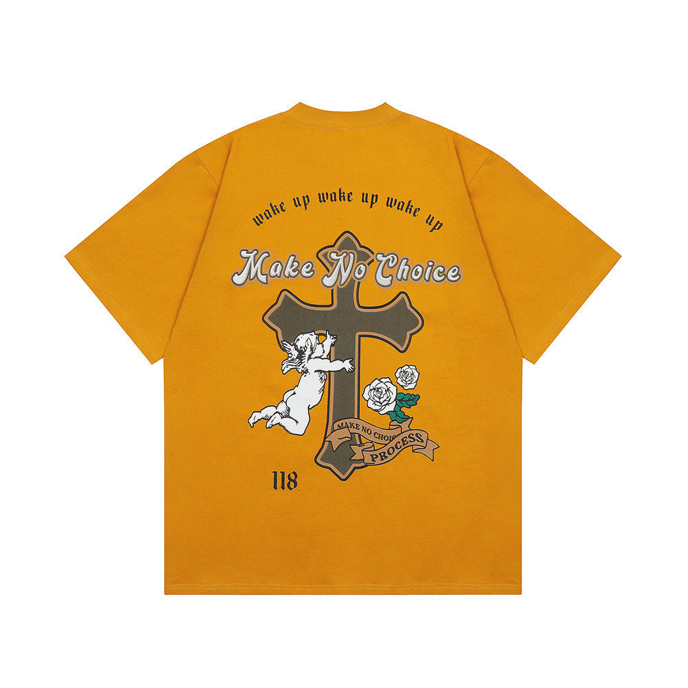 Cross Printed Cotton T-shirt For Men