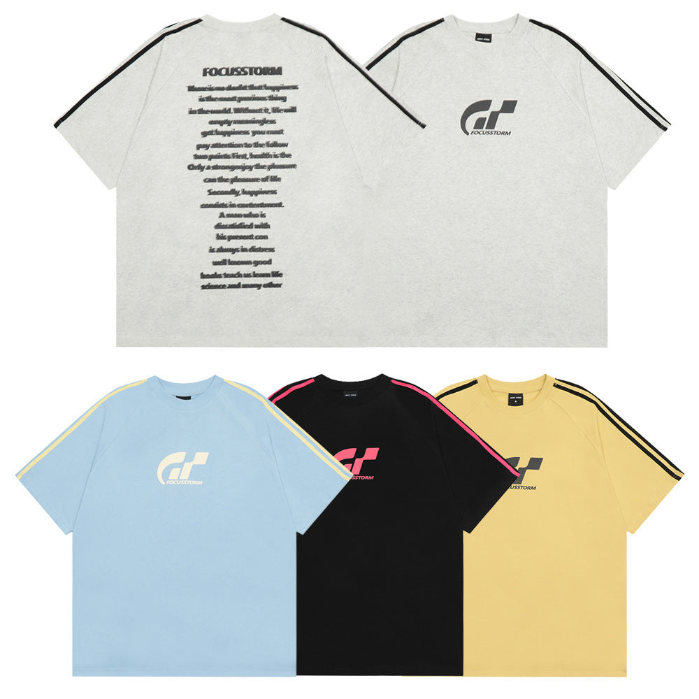 Fashion Personality Short Letter Cotton T-shirt Men