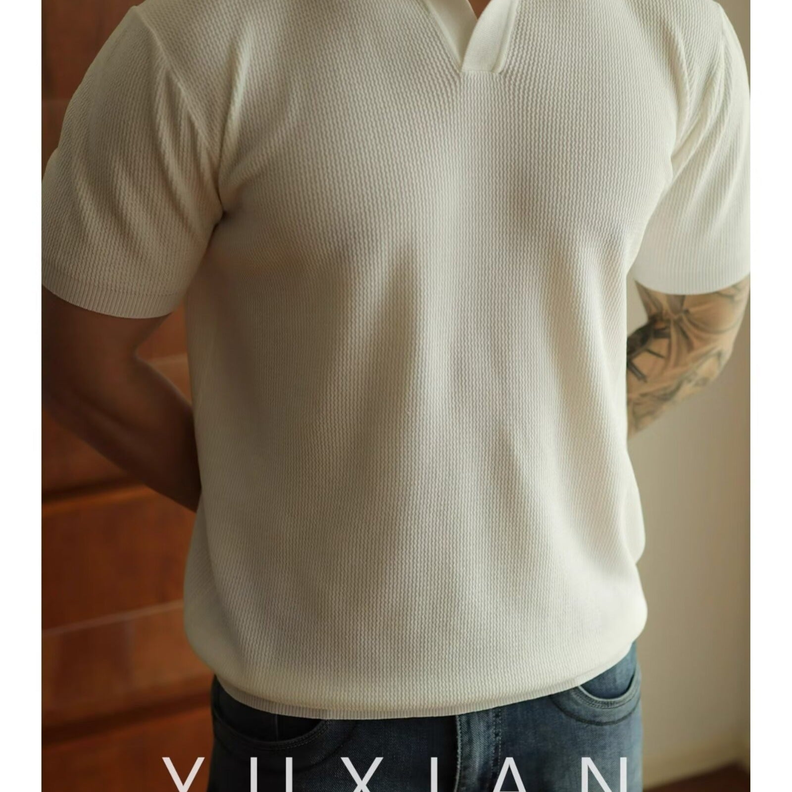 Retro Fashion Minimalism T-shirt Short Sleeve Men