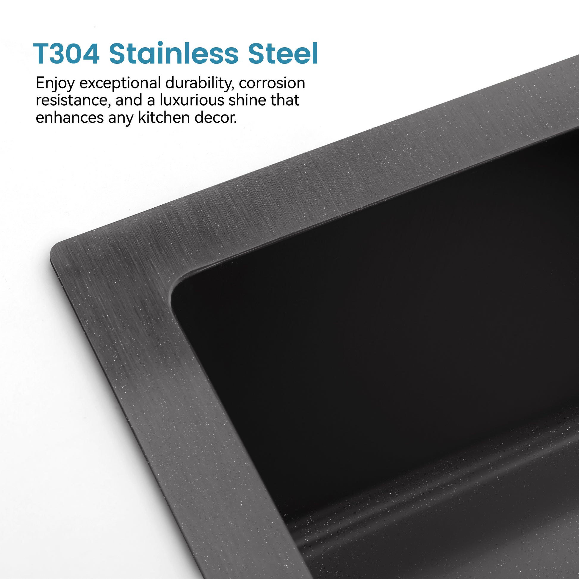 Stainless Steel Kitchen Sink, Single Bowl, Undermount Handmade Sink In Black, With US Standard Drain And Hook, LS-SSBL02
