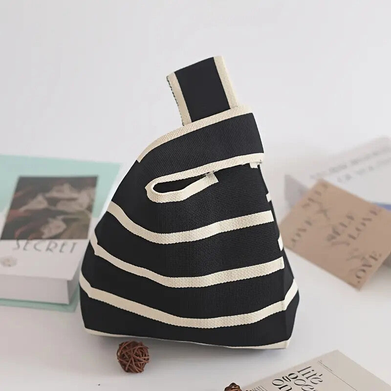 Handbag Women's Knitted Wool Bucket Bag  Versatile Handbag Casual Tote Bag Box Rice Bag