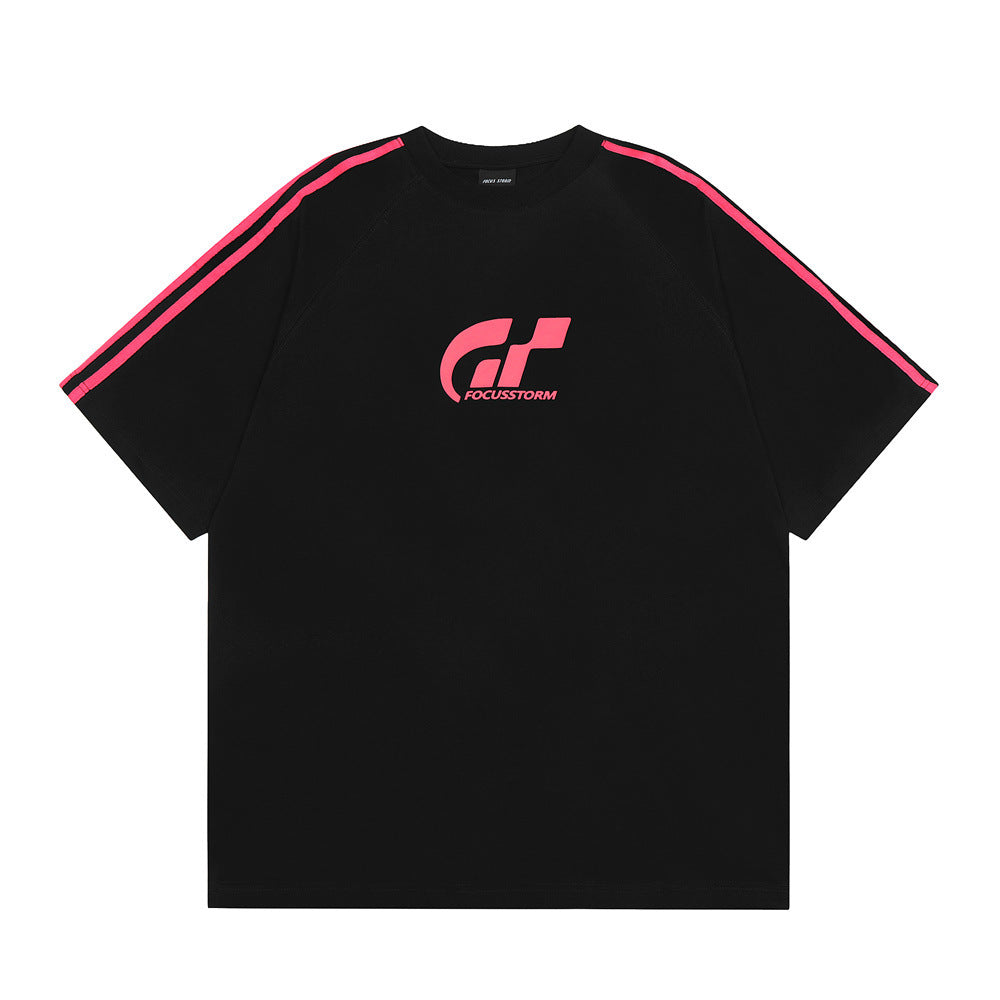 Fashion Personality Short Letter Cotton T-shirt Men
