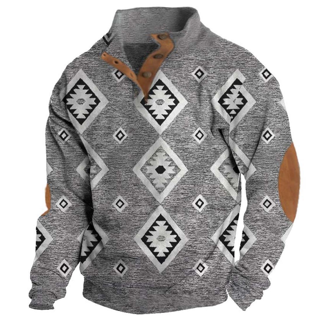 Autumn Outdoor 3D Digital Printing Stand Collar Men's Clothing Casual Sweatshirt